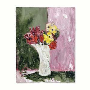 Spring Blooms in Ceramic Vase | Painting | by Lizzie Beere