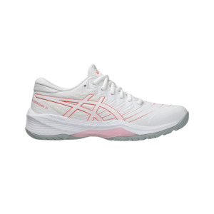 Asics Gel-Netburner 21 (D Wide) Womens Bio White/Papaya