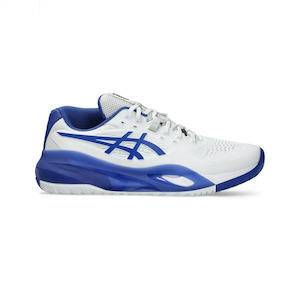 Sports Netball Court: Asics Gel-Resolution X (2E Wide) Mens White/Dark Colbalt