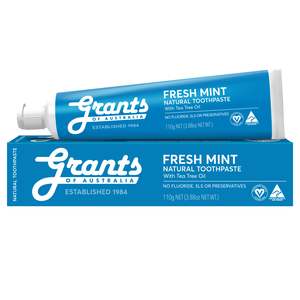 Grants: Fresh Mint Natural Toothpaste - Fluoride Free