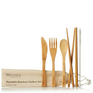 6-piece Bamboo Cutlery Set
