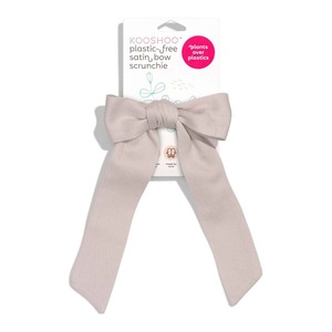 Plastic-Free Satin Bow Scrunchie - Pumice Stone