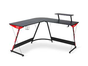 Hunter L-Shaped Gaming Desk - Black