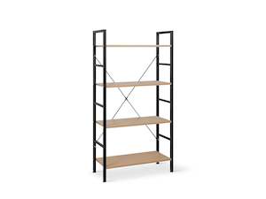 Hikuai 4 Tier Bookshelf - Natural + Black