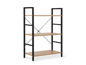 Bookshelf: Hikuai 3 Tier Bookshelf - Natural + Black