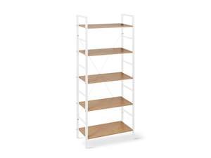Bookshelf: Hikuai 5 Tier Bookshelf - Natural + White