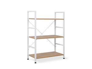 Bookshelf: Hikuai 3 Tier Bookshelf - Natural + White