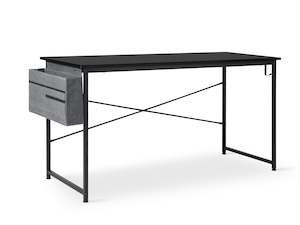 Desk: Cesar 140cm Computer Desk with Storage Bag - Black