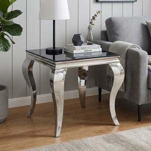 Alba Tempered Glass Side Table - Black