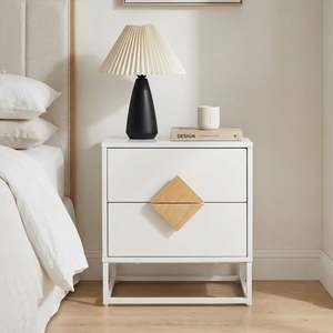 Alaska Wooden Bedside Table - White