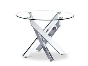 Coffee Tables: Ember Round Coffee Table - Transparent + Silver