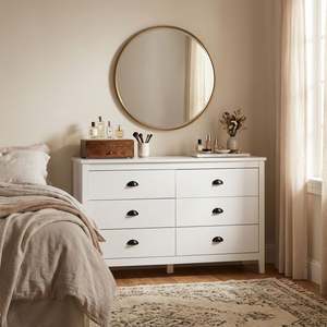 Bestseller: Congo 6 Drawers Low Boy - White