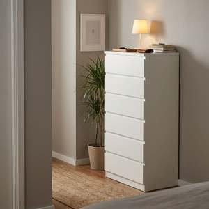 Bestseller: Tongass Wooden Slim Tallboy 6 Drawers - White