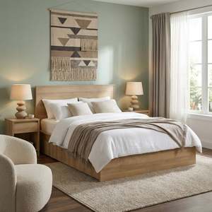 Bestseller: Harris Queen Bed Frame with Storage - Oak