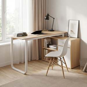 Bestseller: Yates 120cm Computer Desk with Right Cabinet - Oak