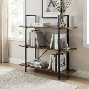 Slideshow Sale 1: Forge 3 Tier Bookshelf - Rustic Brown
