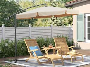 Toughout Puriri Outdoor Cantilever Umbrella 3m - Khaki