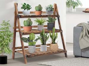 Balaton Ladder Planter Stand 100cm - Rustic Brown