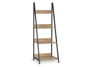 Furniture: ONEGA 4 Tier Ladder Shelf - OAK