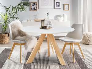 Furniture: Cato Dining Table Round 120 x 74cm - White
