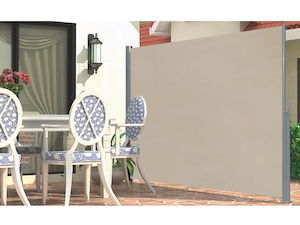 1.8m x 3m Retractable Side Screen - BEIGE