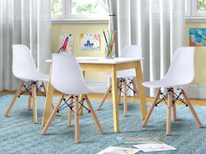 Kids Table Chairs: Iris Kids Chair Eiffel Tower Replica - Set of 4 - White