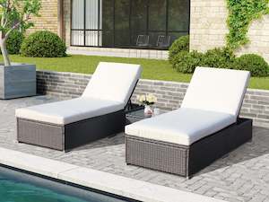 Tahiti 3 Piece Outdoor Rattan Sun Lounger Set