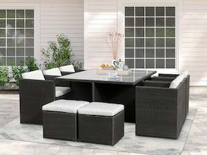 Outdoor Dinning Set: Mallorca 11 Piece Rattan Outdoor Dining Set