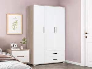 Bestseller: Bram 3 Door Wardrobe Cabinet with 2 Drawers - Oak + White