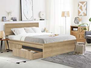 Bestseller: Harris Queen Bed Frame with Storage - Oak
