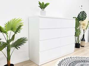 Bestseller: Tongass Wooden Low Boy 8 Drawers - White