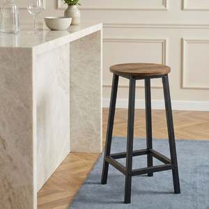 Homepage Sale 6: Brick Metal Bar Stool - Rustic Brown + Black