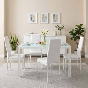 Samuel 5 Piece 1.4m Dining Set – White