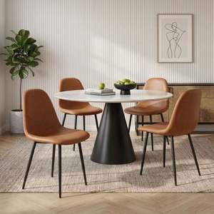 Matthew PU Leather Dining Chair - Set of 4 - Orange