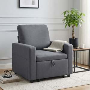 Homepage Sale 8: Nest Linen 1 Seater Sofa Bed - Dark Grey