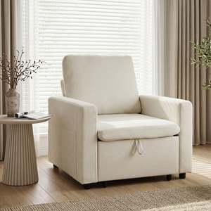 Homepage Sale 8: Nest Linen 1 Seater Sofa Bed - Cream