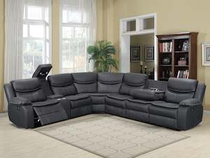 New Arrival: Mandan Electric Recliner Corner Sofa - Black