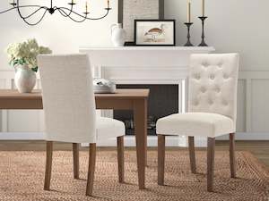 Bedroom: Lucia Upholstered Dining Chair - Set of 2 - Beige