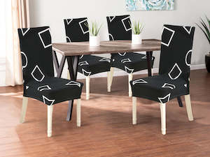 Living Room: Dining Chair Cover - Set of 4 - Squares