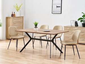 Dining Room: SLOANE 4PCS PU Leather Dining Chair - BEIGE