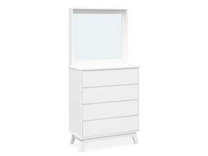 Homepage Sale 13: Mason 4 Drawers Dresser with Mirror - White