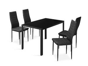 Casey 5 Piece Dining Set - Black