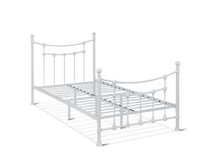 Gingera King Single Metal Bed Frame - White