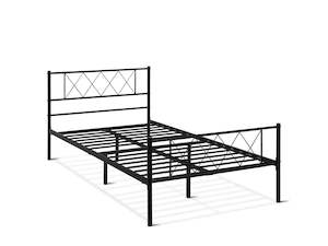 Beds: Picton King Single Metal Bed Frame - Black