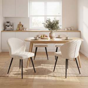 Preorder: Mellow Boucle Dining Chair - Set Of 4 - Oatmeal