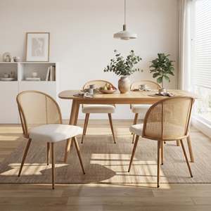 Palm Flannel Dining Chair - Set Of 4 - Beige