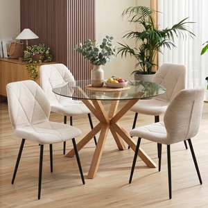 Preorder: Nori Fabric Dining Chair - Set Of 4 - Beige