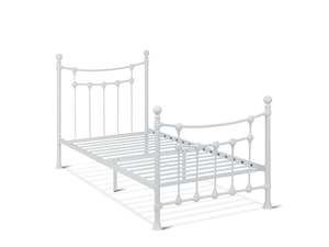 Gingera Single Metal Bed Frame - White