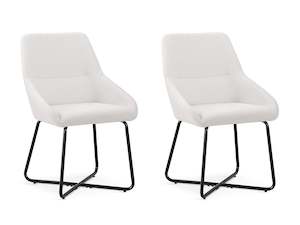 Alena Dining Chair - Set of 2 - Beige + Black