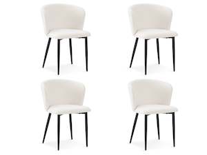 Chelsea Dining Chair - Set of 4 - White + Black